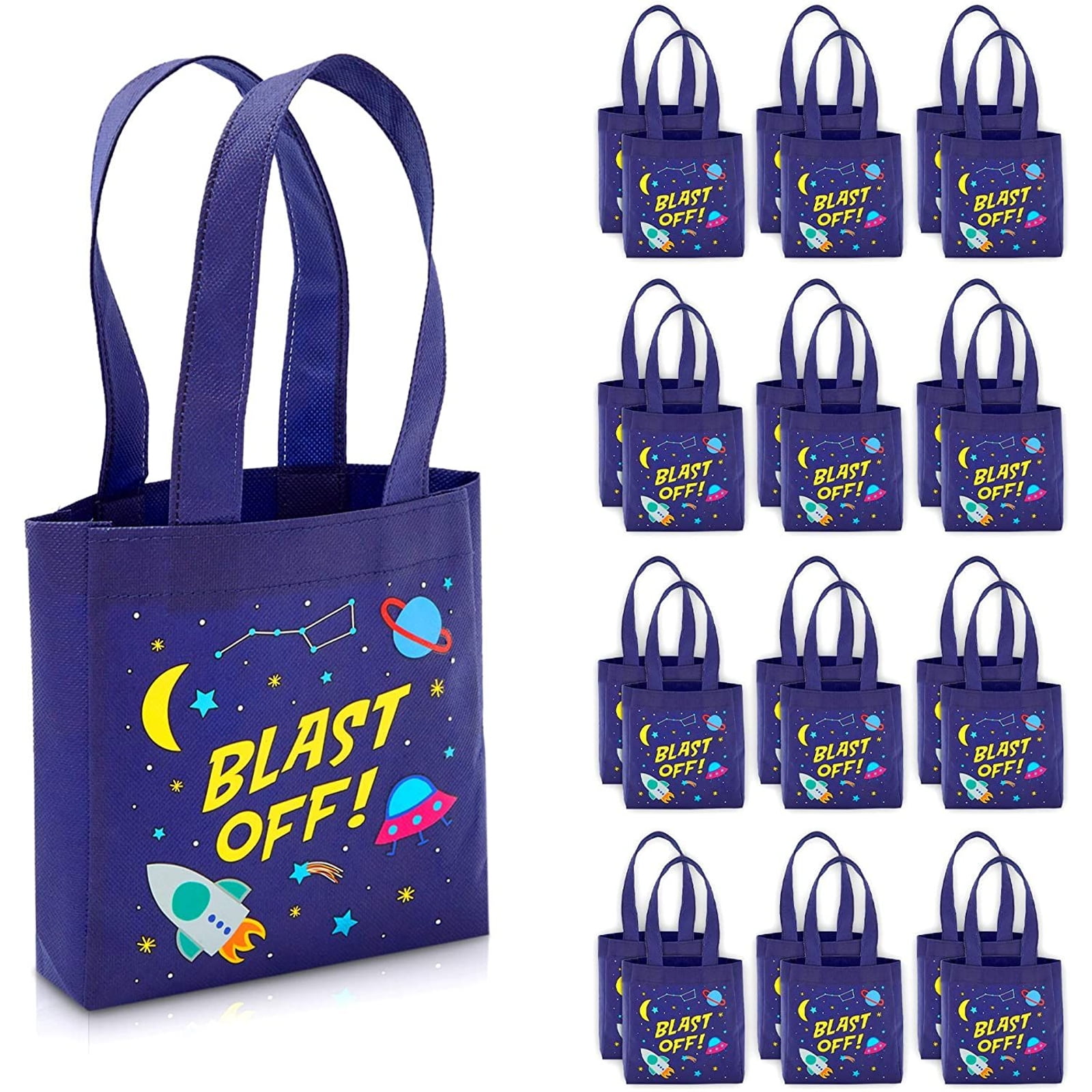 Set of 24 Party Bags Small Tote Bag 9"X7" Goodie Treat Candy Bags 6 Party Favors 