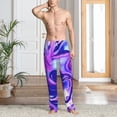 thumbnail image 6 of Lsque Swirl Print Blue Purple1 Print Men's Pajama Pants, Lounge Pant - Comfortable Home Wear,Elastic Waistband, Stylish Design-Medium, 6 of 9