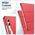 thumbnail image 7 of JETech Case for Samsung Galaxy Tab S9 Ultra 14.6-Inch, Translucent Back Tri-Fold Stand Protective Tablet Cover, Support S Pen Charging, Auto Wake/Sleep (Red), 7 of 7