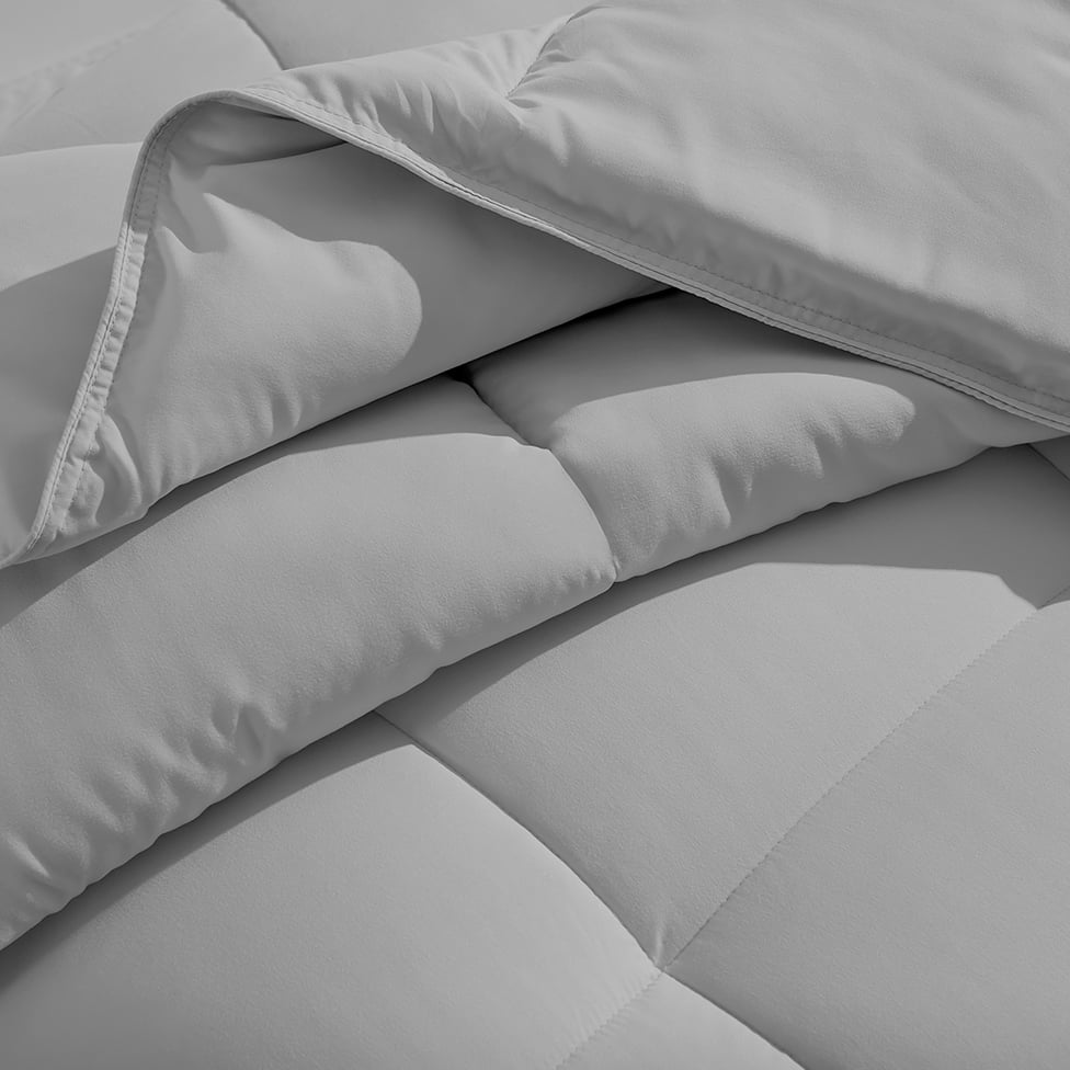 Bare Home Ultra-Soft Goose Down Alternative Comforter Set, Full, Light Gray