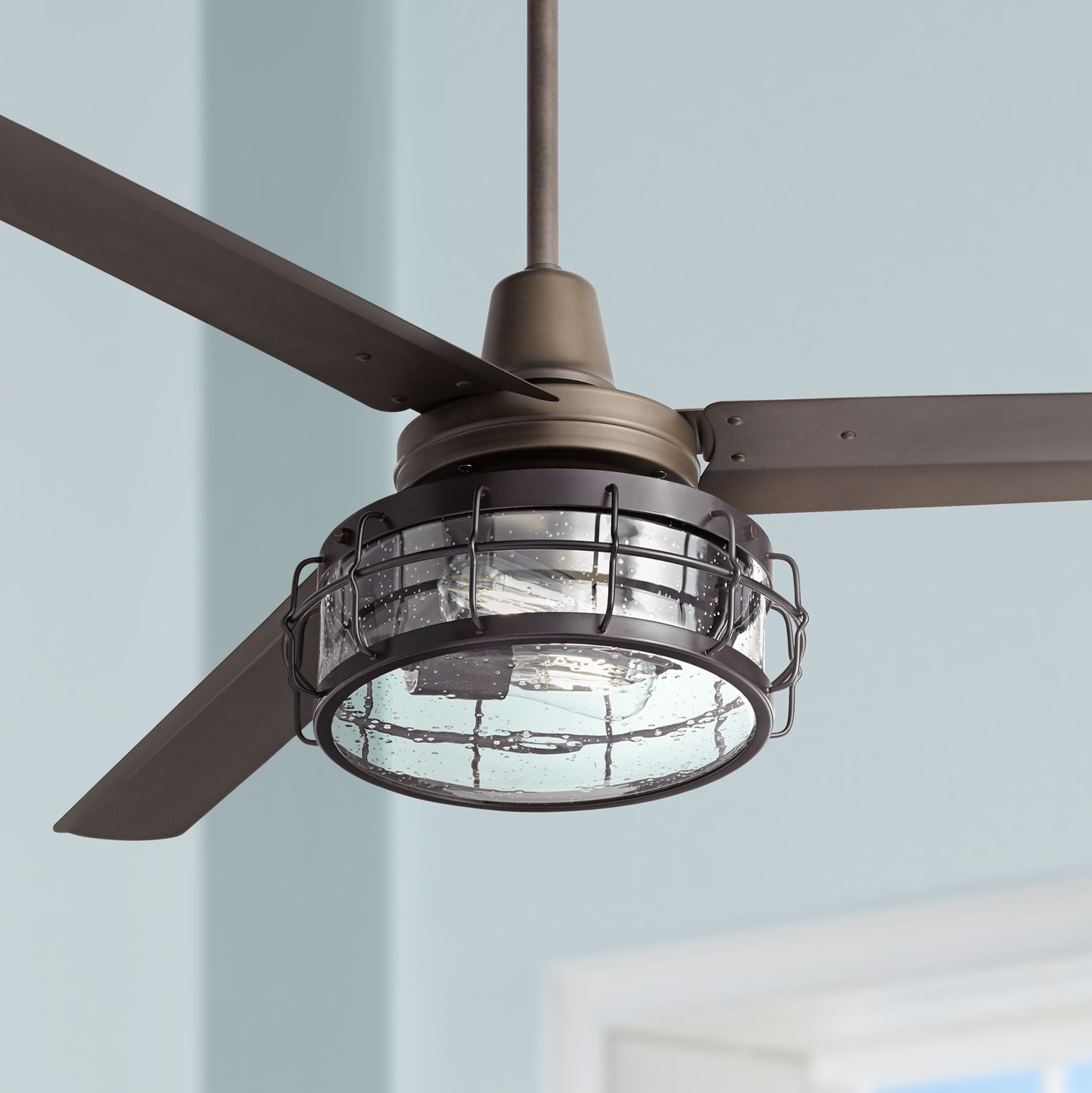 60 Casa Vieja Industrial Indoor, 60 Bronze Ceiling Fan With Light And Remote