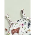 thumbnail image 6 of Kids Baby Girl Suspender Jumpsuit Casual Summer Bull Head Floral Print Rompers Flared Pants for Toddler, 6 of 10