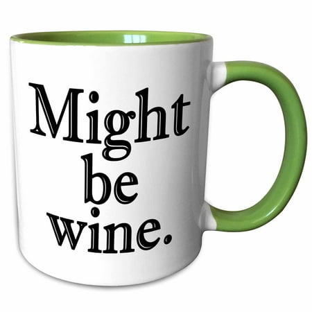 

3dRose Might be wine. Black. - Two Tone Green Mug 11-ounce