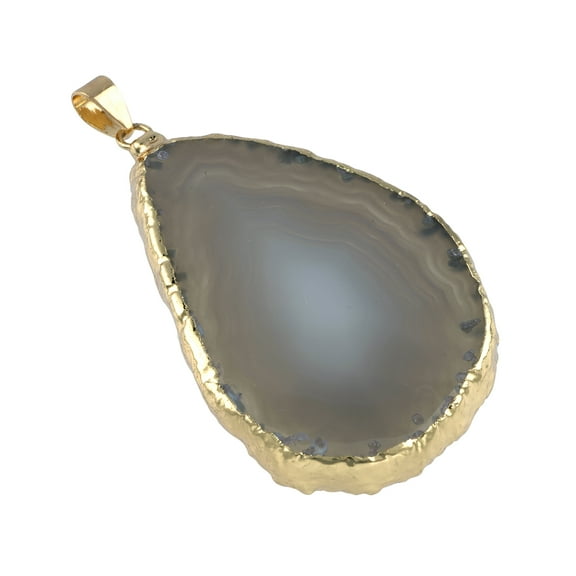 Natural Teardrop Agate Pendant by Bead Landing