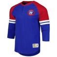 thumbnail image 2 of Men's Mitchell & Ness Royal Chicago Cubs Cooperstown Collection Legendary Raglan Slub Henley Three-Quarter Sleeve, 2 of 5
