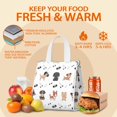 thumbnail image 5 of Cute Dogs Insulated Lunch Bag for Women & Adults,Large Portable Soft Cooler Lunch Bag,Thermal Food Storage Tote with Pearl Cotton,8.66L,8.75x5.75x9.5 Inch, 5 of 6