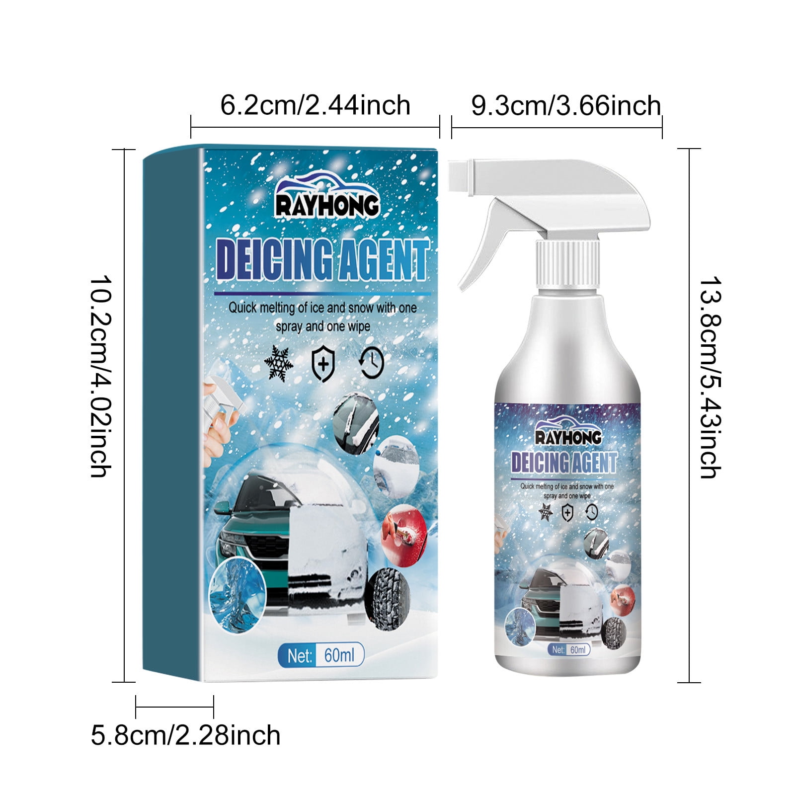 Tiitstoy Deicing Spray Snow Melting Spray, Anti-Snow Automotive