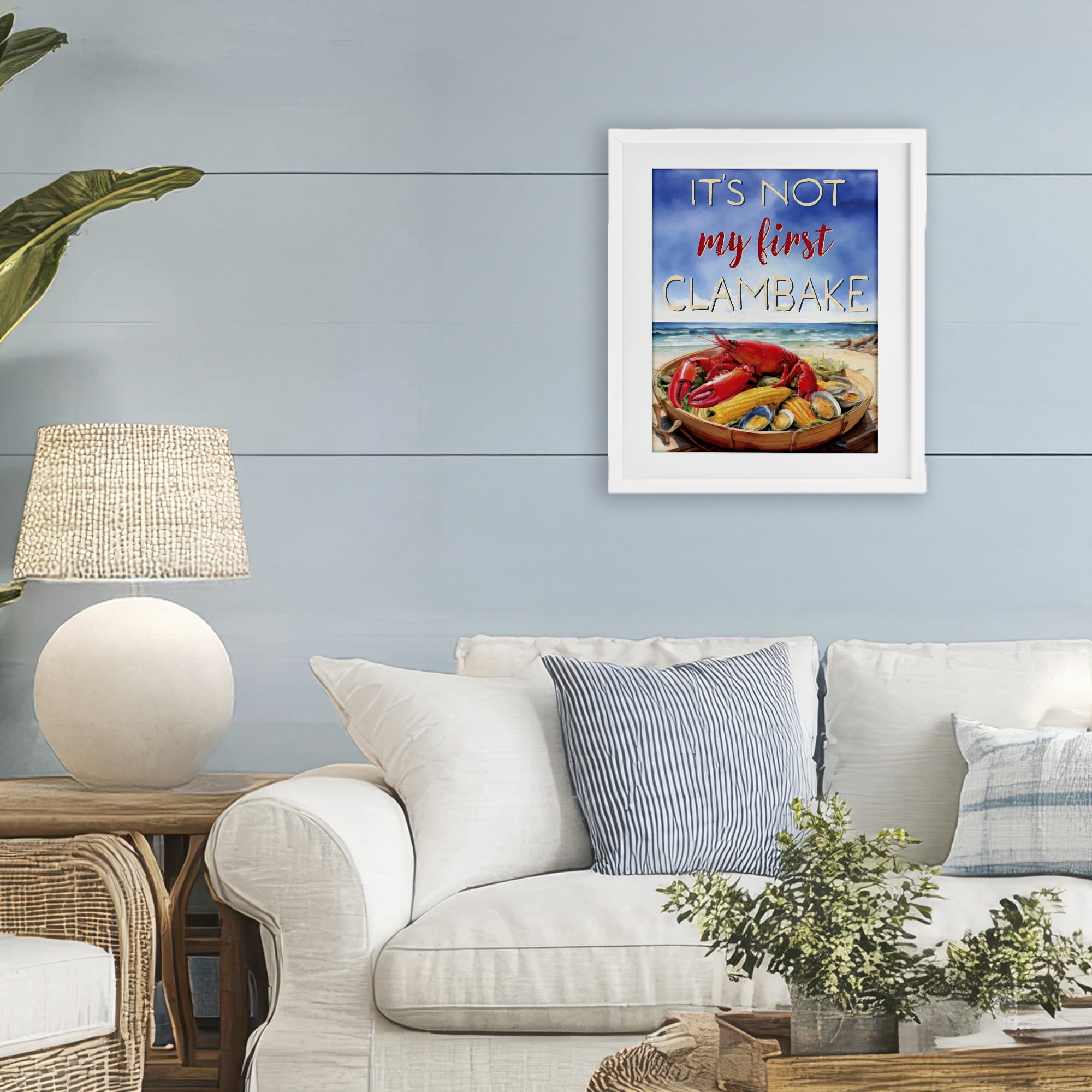 Stupell Industries Not My First Clambake White Framed Print Under Glass, design by Grotto Studios