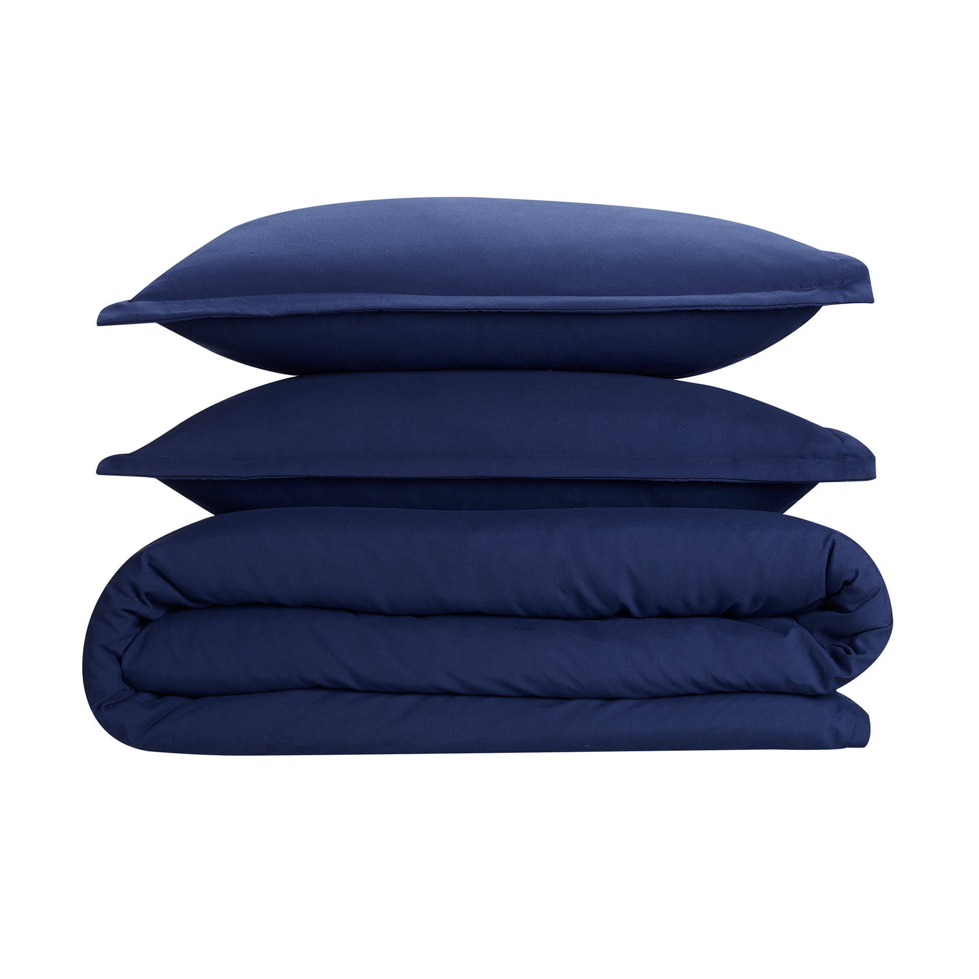 Serta Simply Clean 3-Piece Solid Duvet Set, Navy, Full/Queen