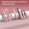 thumbnail image 3 of ZIZZON Travel Mini Set de manicura Juego de cortaúñas 10 en 1 Kit de cuidado de pedicura de acero inoxidable con estuche rosa, 3 of 5