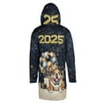 thumbnail image 2 of Happy New Year Bulldog Welcome 2025 Balloon Firework Party All Over Print 3D Hooded Duffle Toggle Coat Dog Lover Gifts Idea - 01014, 2 of 6