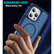 Nakedcellphone Tough Series for Apple iPhone 16 Pro Max Phone Case, Dual Layer, Anti-Fingerprint, Compatible with MagSafe - Blue
