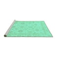 thumbnail image 2 of Ahgly Company Machine Washable Indoor Round Oriental Turquoise Blue Traditional Area Rugs, 3' Round, 2 of 4