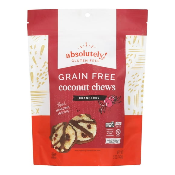 Absolutely Gluten Free Coconut Chews, Cranberry, 5 oz