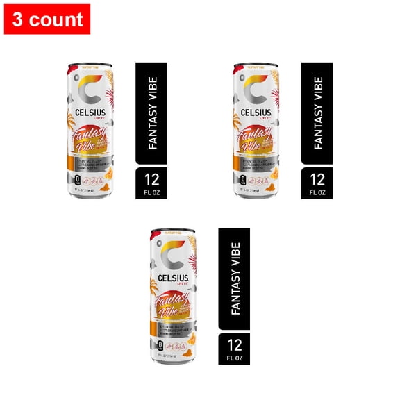 CELSIUS Sparkling Fantasy Vibe Energy Drink Can 12 fl oz - 3 count