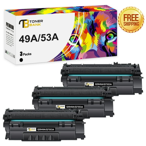 Toner Bank 3-Pack Compatible Toner Replacement for HP 49A Q5949A 49A LaserJet 1160 1160LE 1320 1320N 1320TN 1320NW 3390 3392 Printer Toner Ink Black