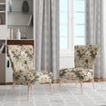 thumbnail image 2 of Designart "Elegance en Bleu Doré & Blanc II" Chaise d'Appoint en Marbre Doré - Fauteuil Charmant pour Salon, 2 of 7