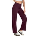 thumbnail image 4 of MINTREUS Wide Leg Pants Woman Stretch Casual Trousers with Multi-Pockets Loose Button Work Dress Pants Fall Outfits, 4 of 6