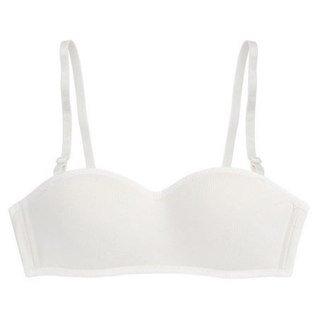 

nsendm Womens Strapless Underwear Womens No Steel Rings Summer Thin Non Slip Gather Top Wrap Bra Flowing Crop Tops for Women Vest White X-Large