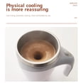 thumbnail image 6 of Self Stirring Coffee Mug 380ml Stainless Steel Magnetic Mixing Tumbler for Hot Cold Drinks,Auto Stir Travel Cup for Office,Home,Car White Coffee Color Options, 6 of 7