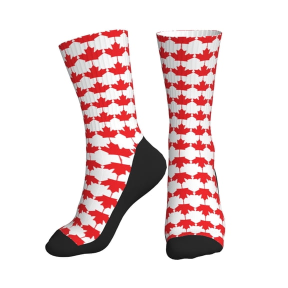 Mens Womens Canadian Maple Leaf Flag Funny Funky Crazy Novelty Colorful Dress Socks