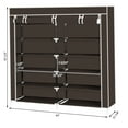 thumbnail image 3 of IVV 7 Tiers Portable Shoe Rack Closet Fabric Cover Shoe Storage Organizer Cabinet Dark Brown, 3 of 6