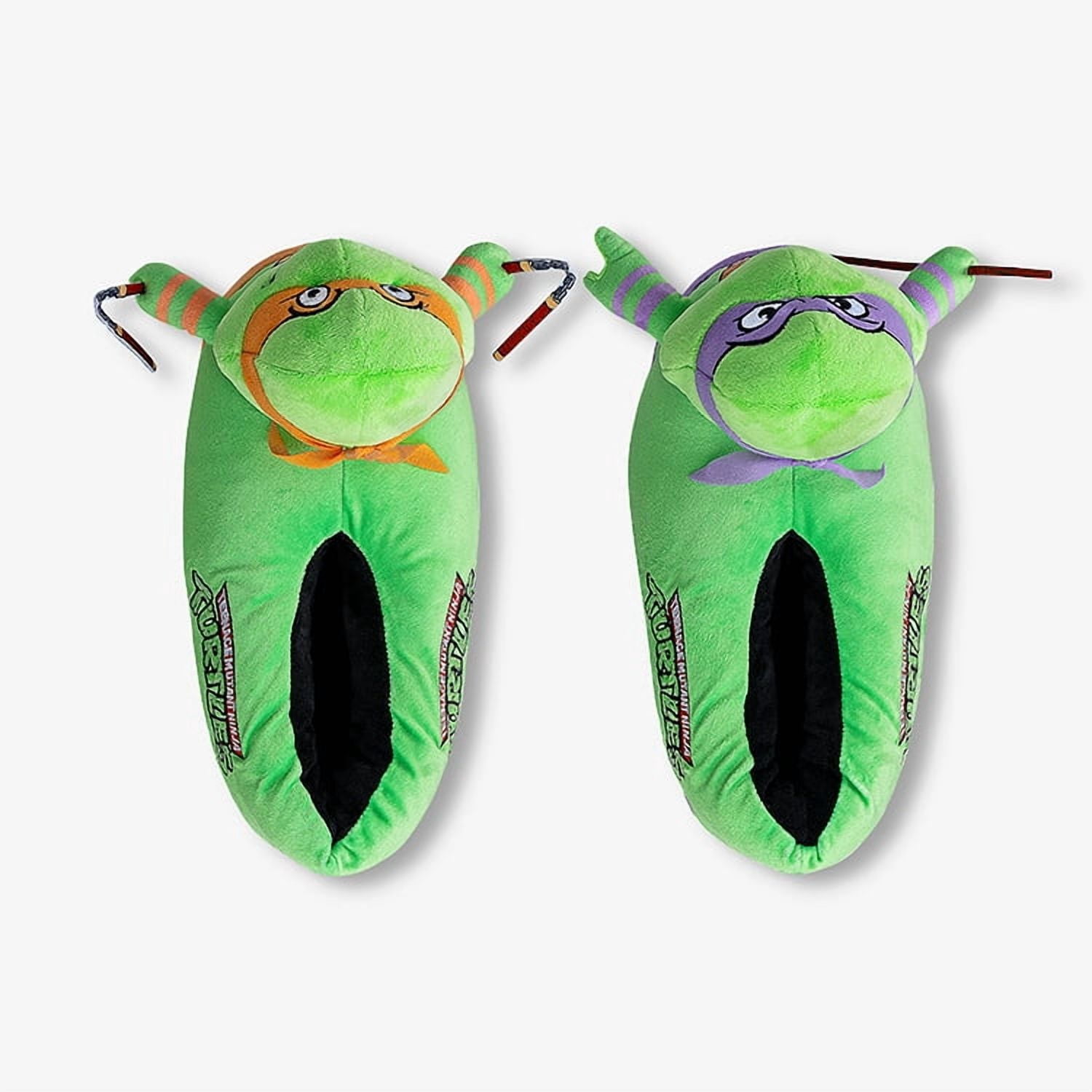 ODD SOX – TMNT Mikey and Donnie 3D Slippers Medium for Men & Women – Soft Plush Indoor House Shoes,