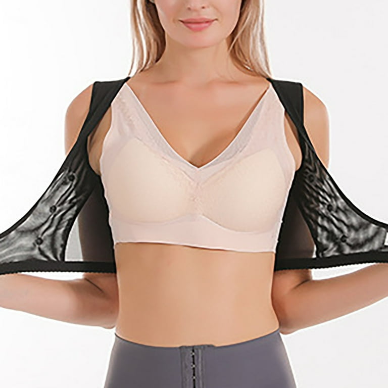 noarlalf bras for women women lifting gather x shaped beautify back corset  chest back posture correction front buckle bra underwear women 