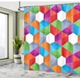 thumbnail image 5 of Ambesonne Colorful Shower Curtain, Retro Mosaic Triangle, 69"Wx70"L, Multicolor, 5 of 5