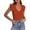 Rust Red, variant on Womens V Neck Summer Tops Ruffle Sleeveless Slim Fit T Shirts Going Out Casual Blouses