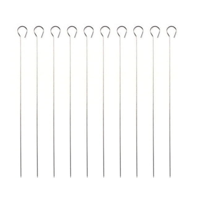 25 piezas de palitos para hornear redondos de plata para brochetas de barbacoa, brochetas de barbacoa portátiles, palitos para hornear de nueve formas