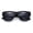 All Black, variant on Womens Thick Plastic Horn Rim Hipster Fashion Rectangle Retro Sunglasses Black - Brown