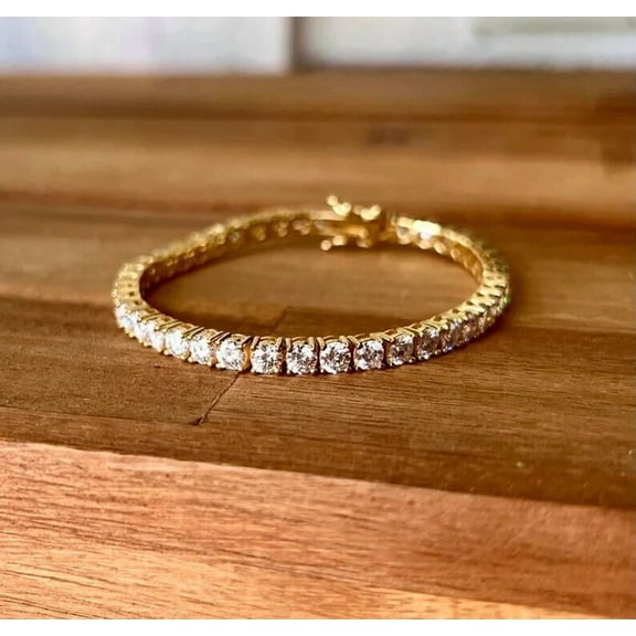 14K Yellow Gold Plated 1 Ct Round Cut White Moissanite Enhancer Wrap Guard Wedding Ring