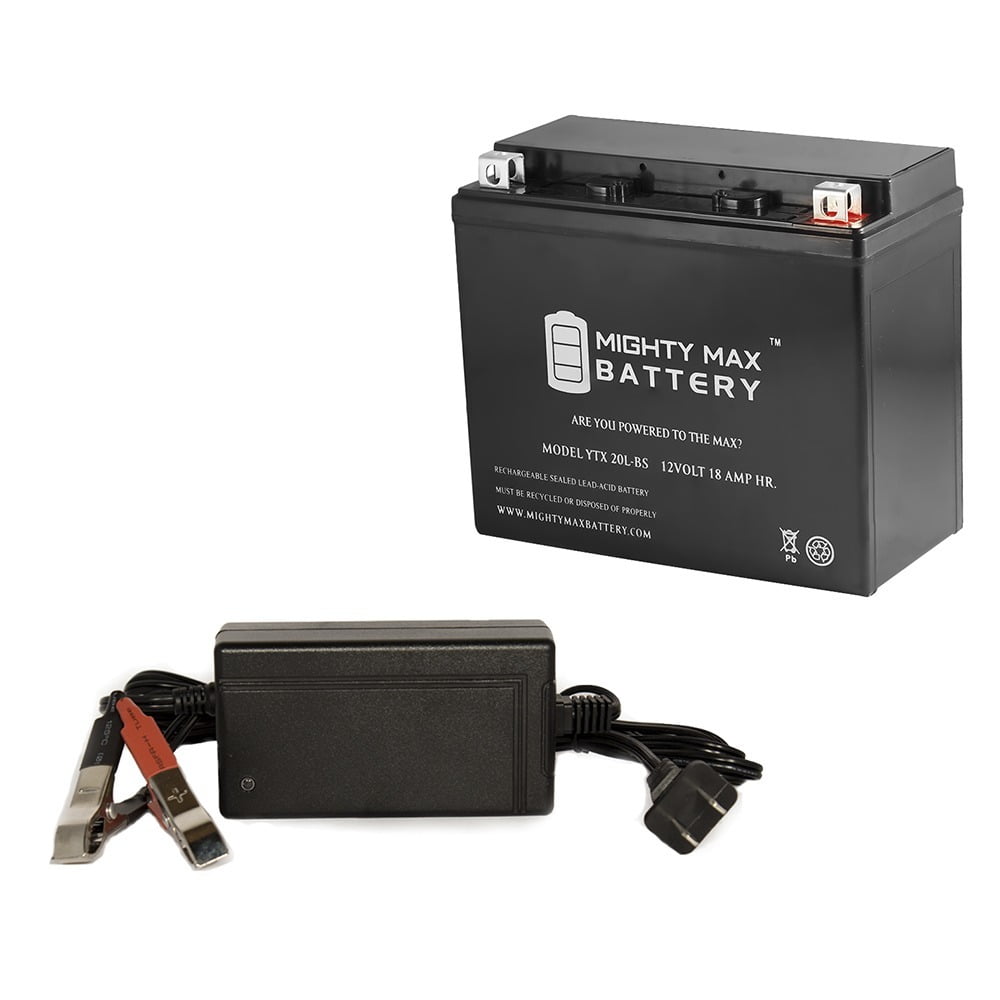 YTX20L-BS Battery for Kawasaki Jet Ski JH1100 ZXi + 12V 4Amp Charger by Mighty Max Battery