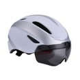 thumbnail image 3 of Casco de casco de bicicleta Circune de circunferencia de cabecera para viajes para adultos blanco plateado, 3 of 8