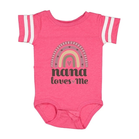 

Inktastic Nana Loves Me Grandchild Rainbow Gift Baby Girl Bodysuit