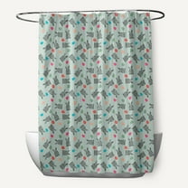 Simply Daisy 70" W x 73" L Bunnies and Eggs Polyester Shower Curtain, Breezeway Green [1 Ct]