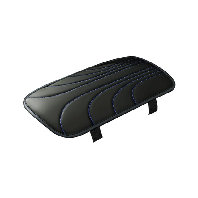 Almohadilla de reposabrazos para consola central de coche, protección de cuero PU, alfombrilla para reposabrazos de coche Azul negro
