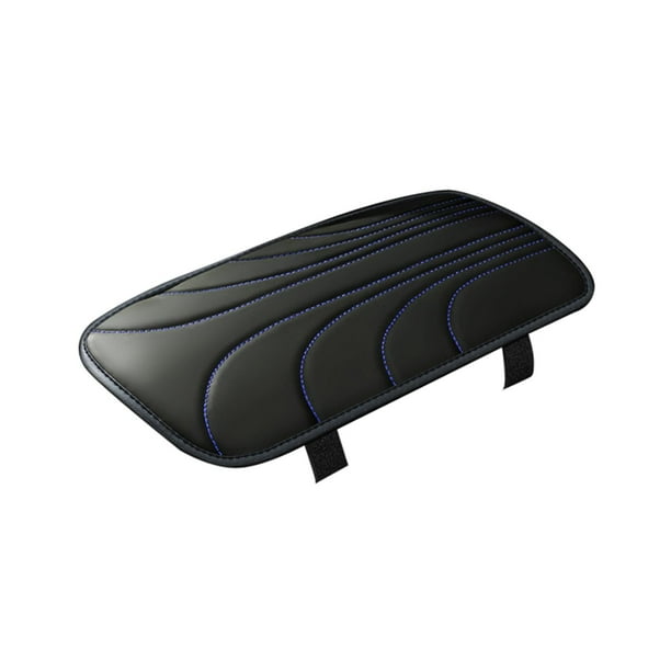 Almohadilla de reposabrazos para consola central de coche, protección de cuero PU, alfombrilla para reposabrazos de coche Azul negro