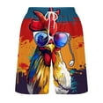 thumbnail image 4 of ZCFZJW Funny Chicken Print Beach Hawaiian Board Shorts for Men Big and Tall Regular Fit Casual Drawstring Elastic Quick Dry Swim Trunks with Pockets Multicolor#05 XXXXL, 4 of 5