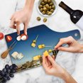 thumbnail image 4 of Detroit Cutting Board, Michigan Skyline at Twilight Waterfront Lively City Serene Calm Travel Destination, Tempered Glass Cutting and Serving Board, Wine Bottle Shape, Multicolor, by Ambesonne, 4 of 5