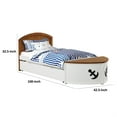 thumbnail image 6 of Evon Twin Captain Bed w Trundle-White-Oak Brown-Nautical Coastal Theme, 6 of 7