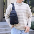thumbnail image 4 of OutDoor Travel Fashion Mens CrossBorder Small Chest Polyester Shoulder Bag Trend Leisure. black, 4 of 6