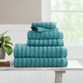 thumbnail image 4 of Mainstays Performance Textured Bath Towel 6-Piece Set, Cool Water, 4 of 6
