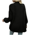 thumbnail image 5 of SMihono Knitted Solid Midi Length Cardigan Sweater Coat Tops for Women Pocket Ladies Fashion Women Elegant V Neck Loose Casual Long Sleeve Autumn Female Outerwear Black XXL, 5 of 9