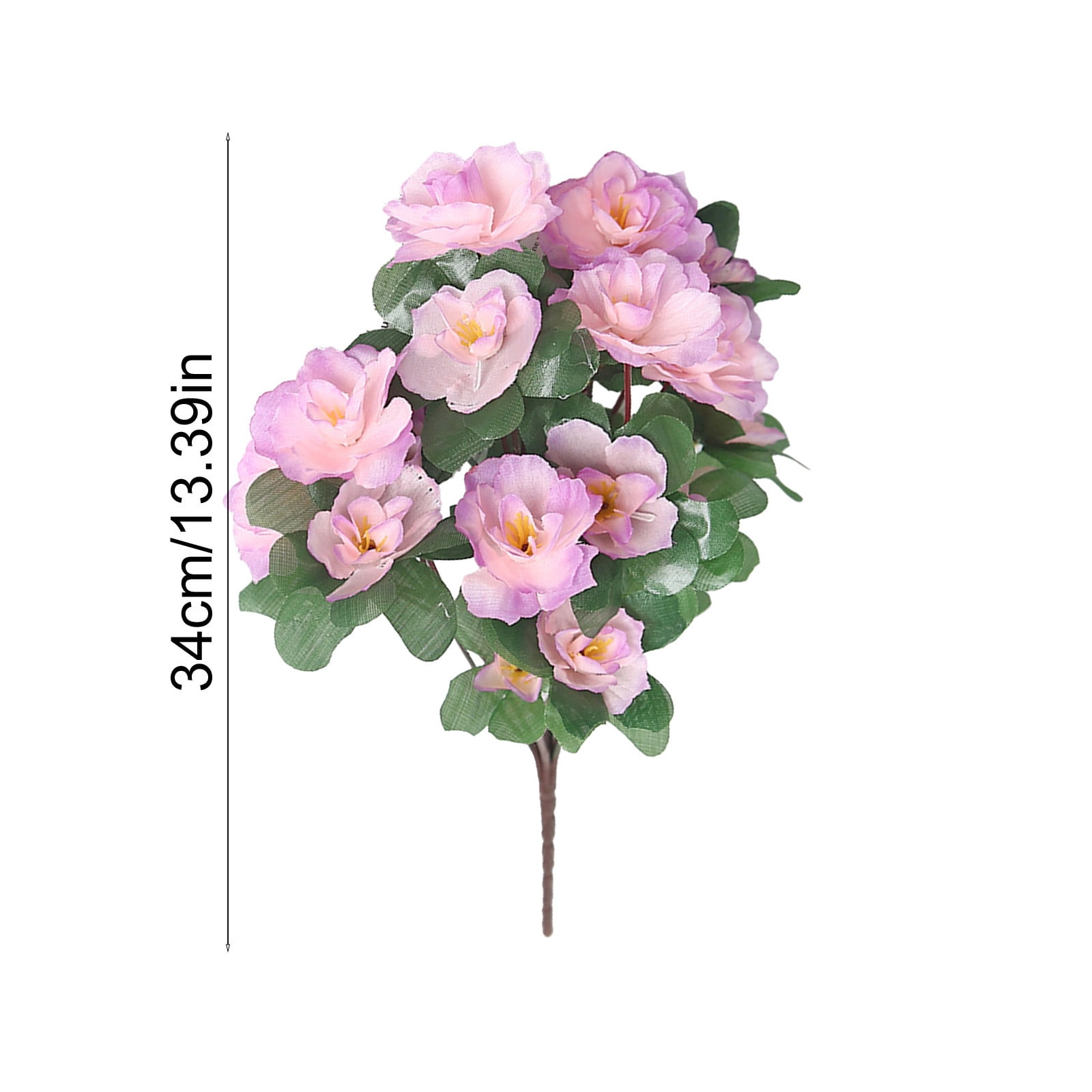 Artificial Fake Flowers for Outdoors Spring Outside Decoration, 1 Bundles Silk Azalea Faux Plants UV Resistant Realistic Outdoor Flowers for Planter Porch Patio Garden Walkways Home, Purple