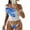 Blue, variant on Levmjia Women's Bikini Set Floral Print Short Sleeved Outerwear Cover Up High Waisted Swimwear Tummy Control Quick Dry Beach Vacation Party Swimsuit