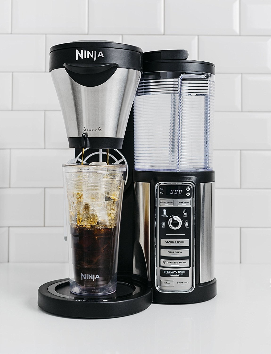 Restored Ninja CF081 Hot and Iced Coffee Bar With Glass Carafe  (Refurbished) 