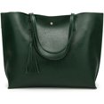 thumbnail image 1 of LHSHID Women’s Tote Bag Roomy Shoulder Purse Retro Commuter Work Handbag with Tassel, 1 of 6