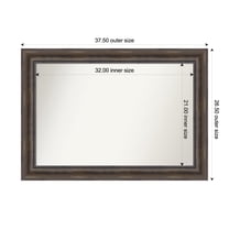 Amanti Art Custom Wall and Bathroom Mirror (26.5 x 37.5 in.), Rustic Pine Brown Frame